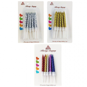 Купить Набор свечей металлик 5,5 см. 10 шт/уп. оптом